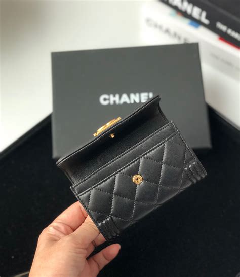 chanel boy flap card holder|chanel small card holder price.